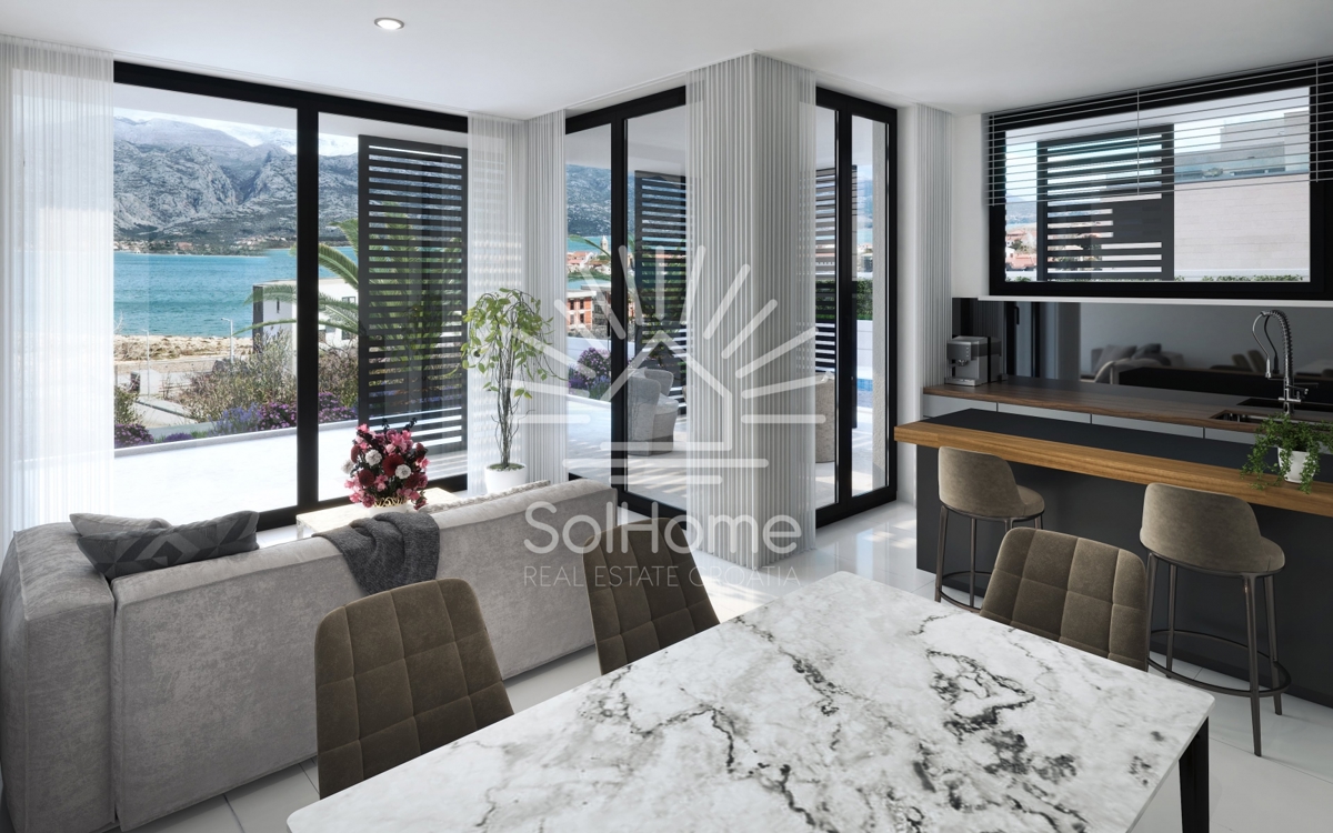 Luksuzno stanovanje z zasebnim bazenom in pogledom na morje pri Zadru