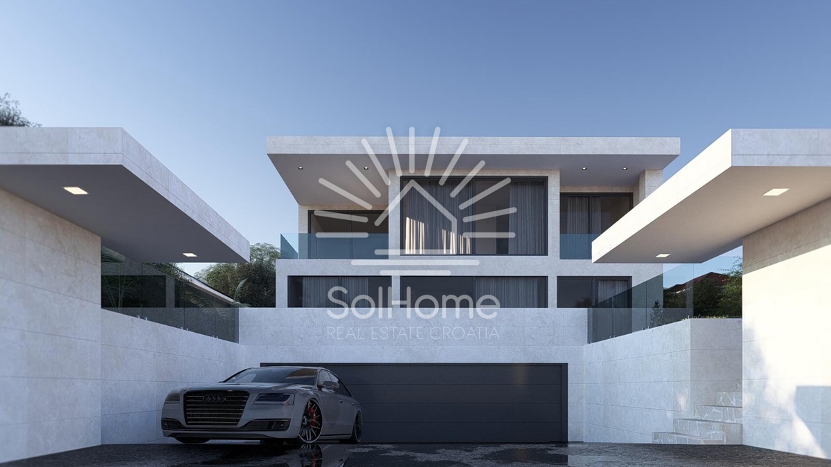 Moderna razkošna vila z bazenom - Prva vrsta ob morju, blizu nautične marine.