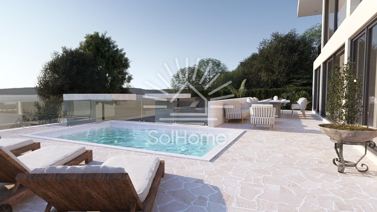 Moderna razkošna vila z bazenom - Prva vrsta ob morju, blizu nautične marine.