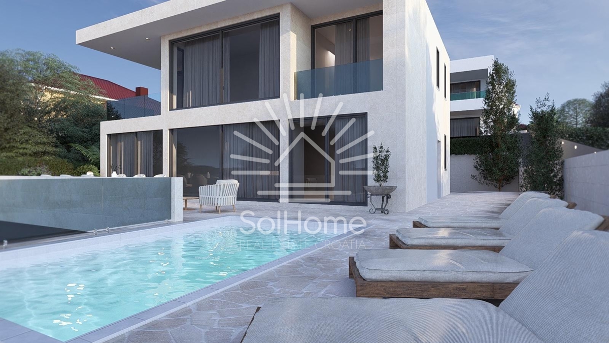 Moderna razkošna vila z bazenom - Prva vrsta ob morju, blizu nautične marine.