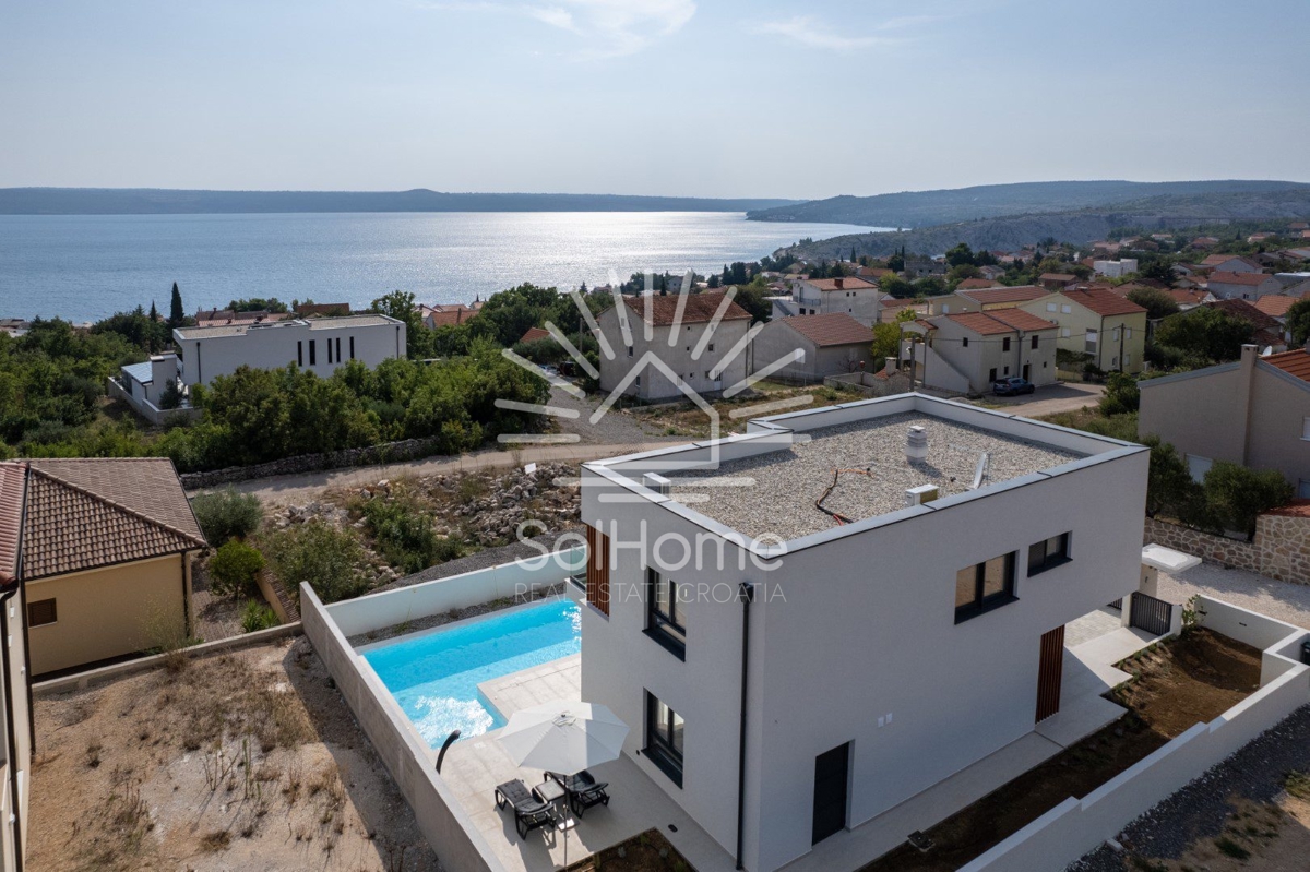 Ekskluzivna nova vila z panoramskim pogledom na morje v bližini Zadra, Hrvaška.
