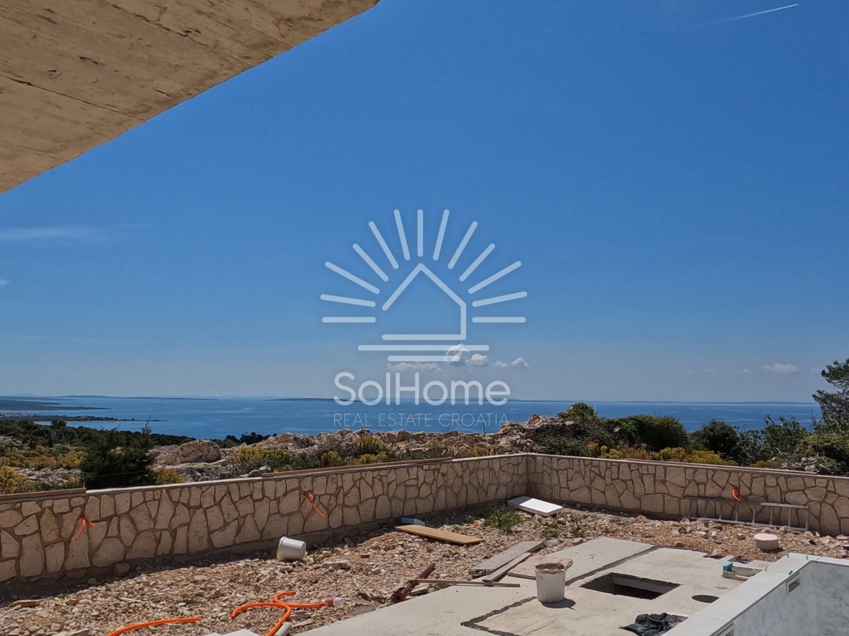 Video! Hiša s panoramskim pogledom na morje in bazenom | Novalja - Hrvaška