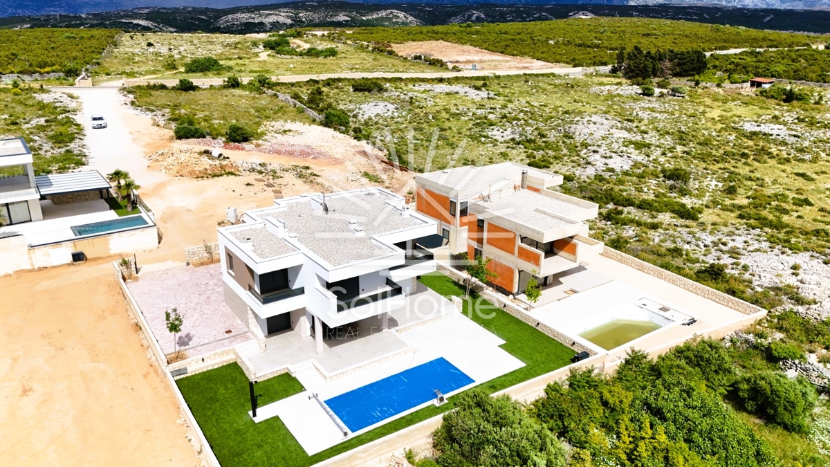 Video! Hiša s panoramskim pogledom na morje in bazenom | Novalja - Hrvaška