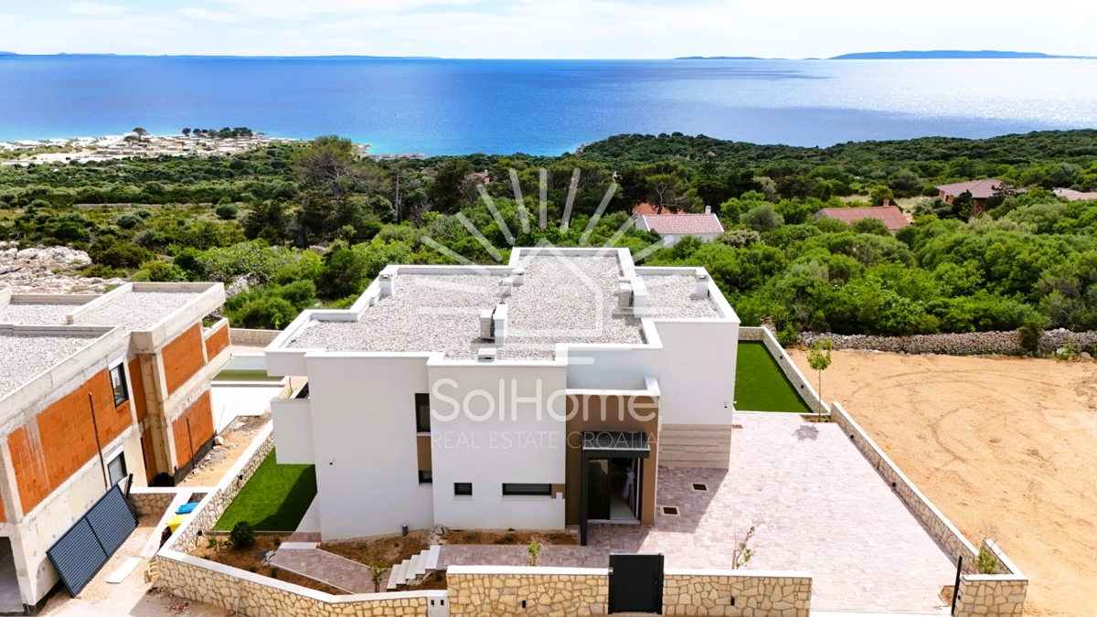 Video! Hiša s panoramskim pogledom na morje in bazenom | Novalja - Hrvaška