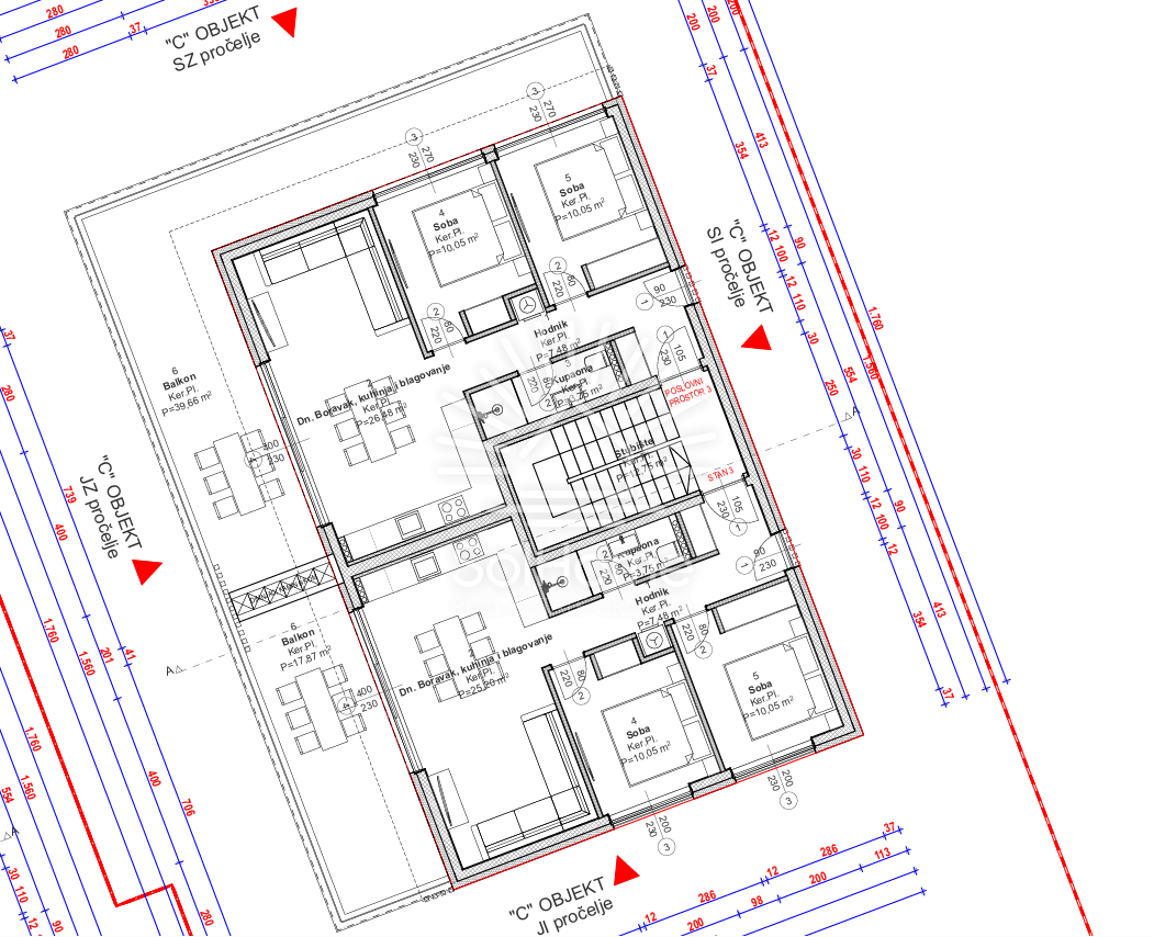 Penthouse apartmaji ob morju v Novalji
