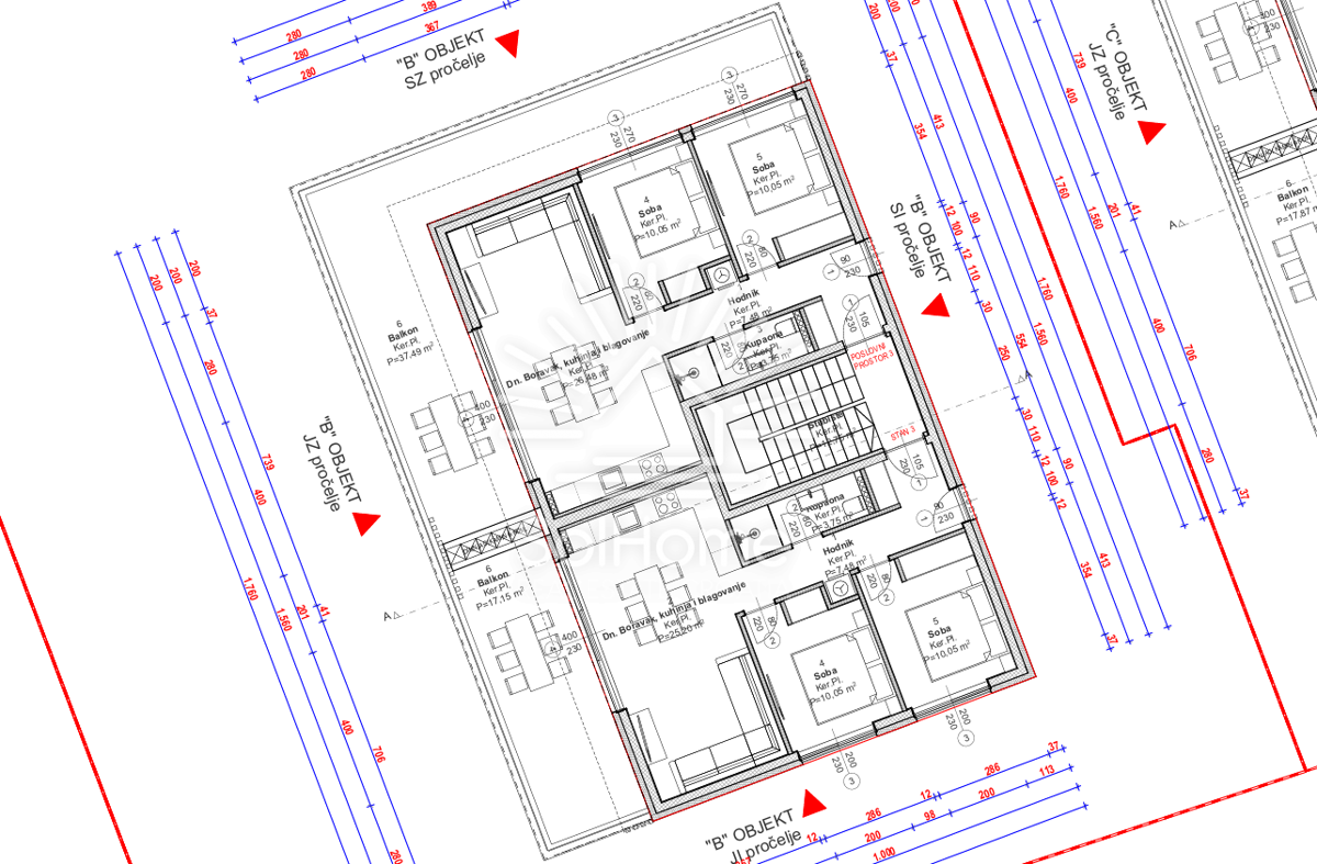 Penthouse apartmaji ob morju v Novalji