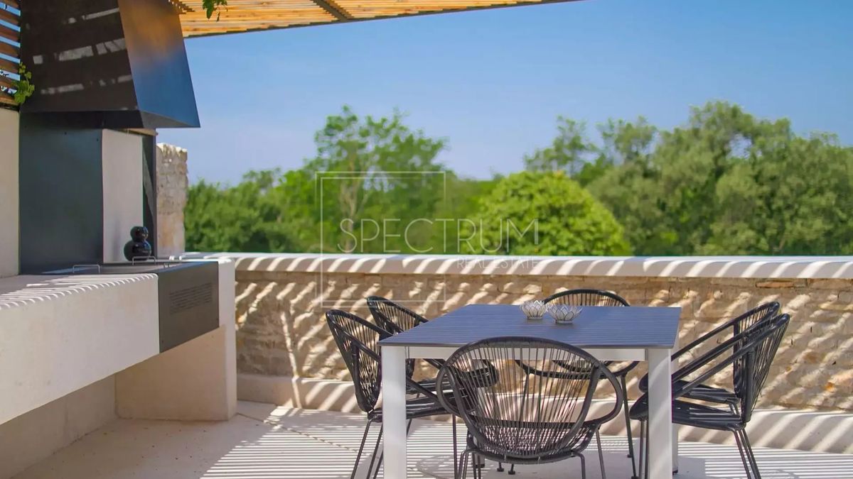 Območje Tinjana, prenovljena kamnita hiša z bazenom