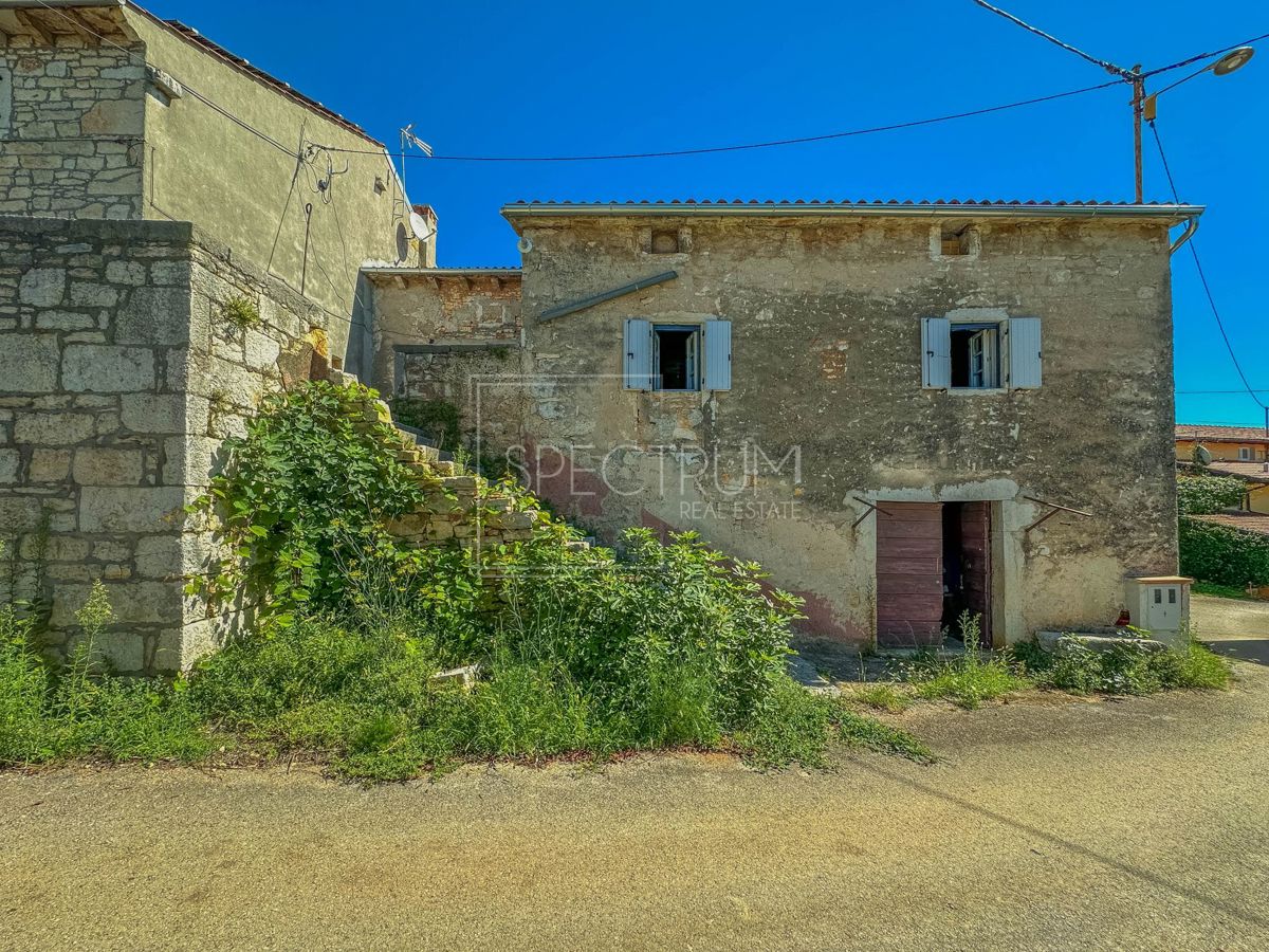 Okolica Višnjana, kamnita hiša z začeto prenovo
