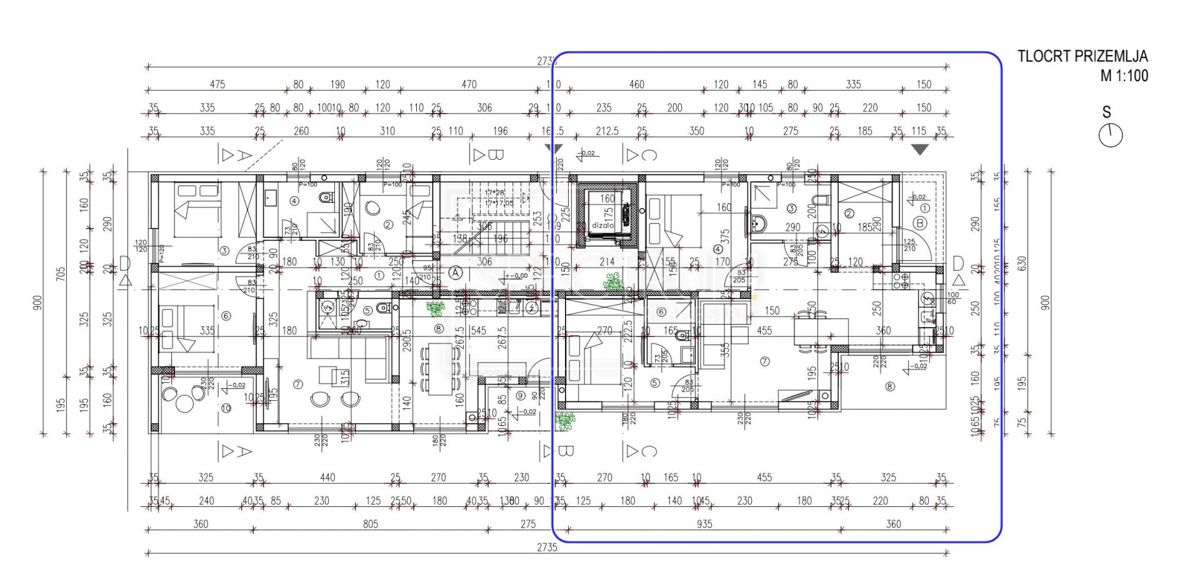 Tar, novozgrajeno pritlično stanovanje z vrtom