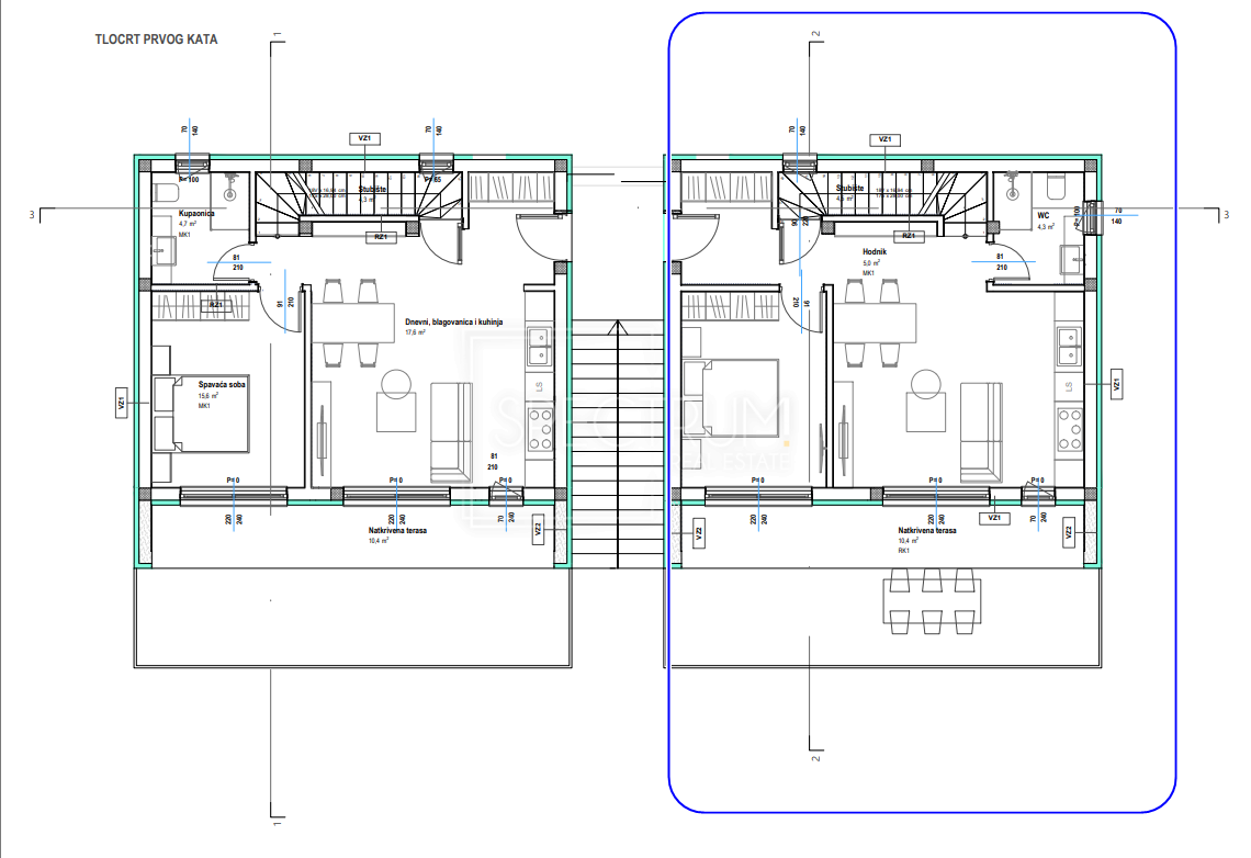 Poreč, novogradnja, stanovanje s pogledom na morje