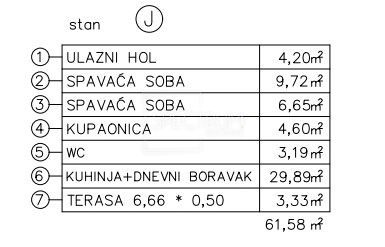 Tar, novogradnja, 2 sobno stanovanje