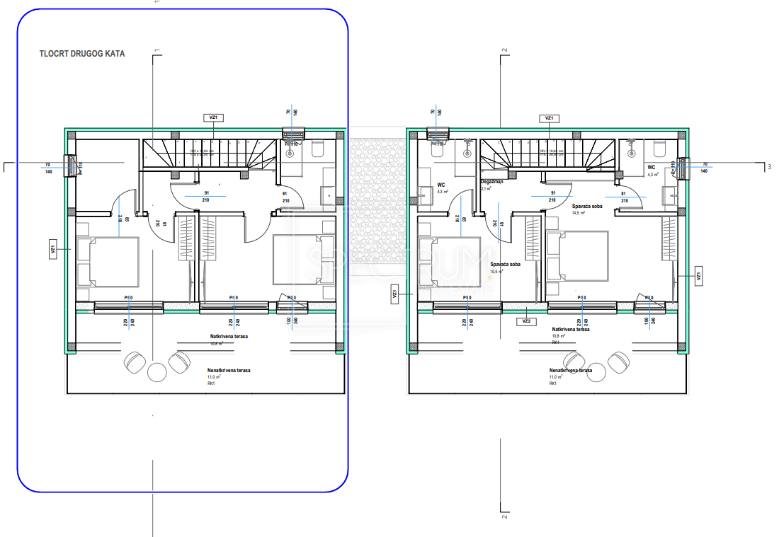 Poreč, dvonadstropno stanovanje s pogledom na morje