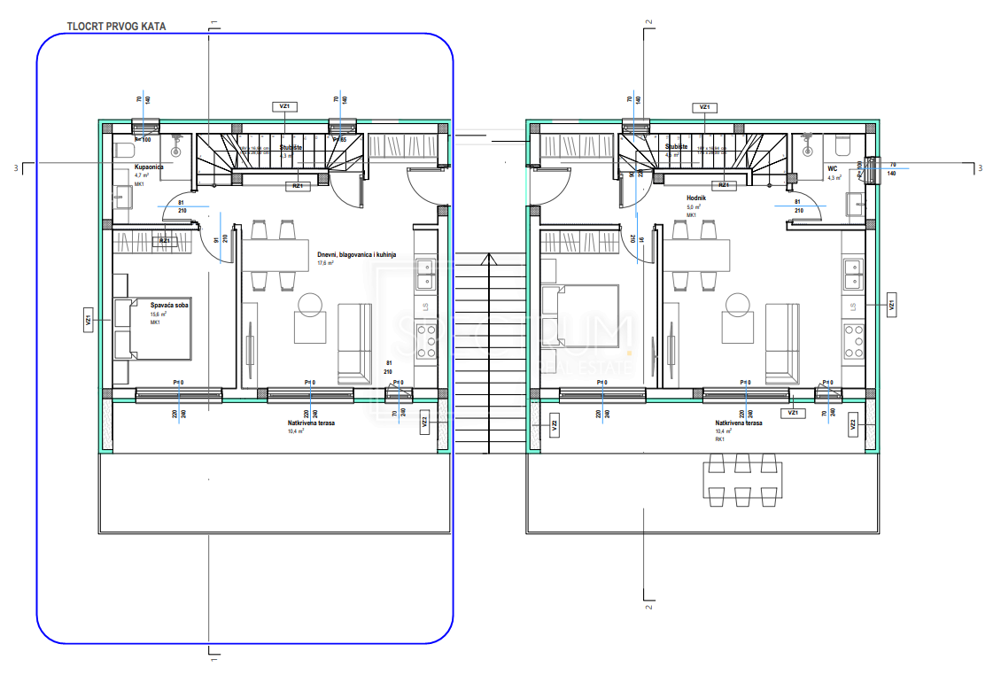 Poreč, dvonadstropno stanovanje s pogledom na morje