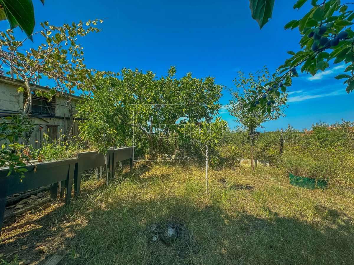 Brtonigla, kamnita hiša z garažo in pogledom na morje