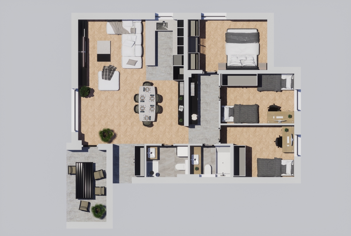 Velika Gorica, Brinjska ulica, stanovanje z ložo in garažo, 116,25 m2