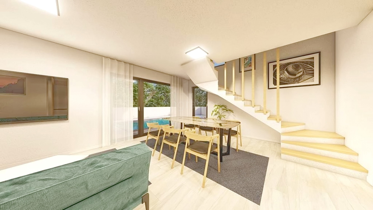 Malinska, nova polpritlična hiša z bazenom na odlični lokaciji!