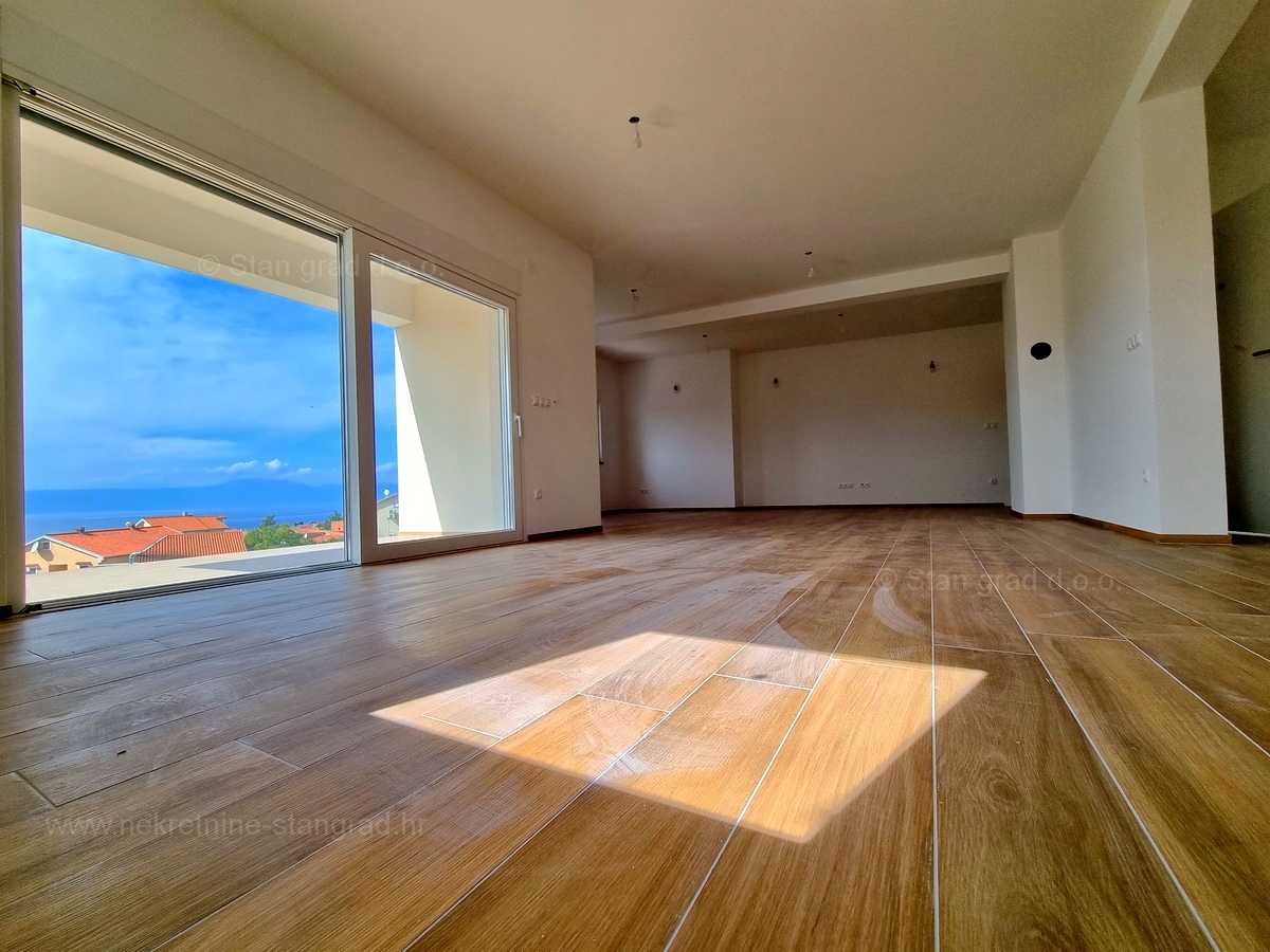 Otok Krk, Malinska, penthouse v novogradnji s pogledom na morje, prodaja!
