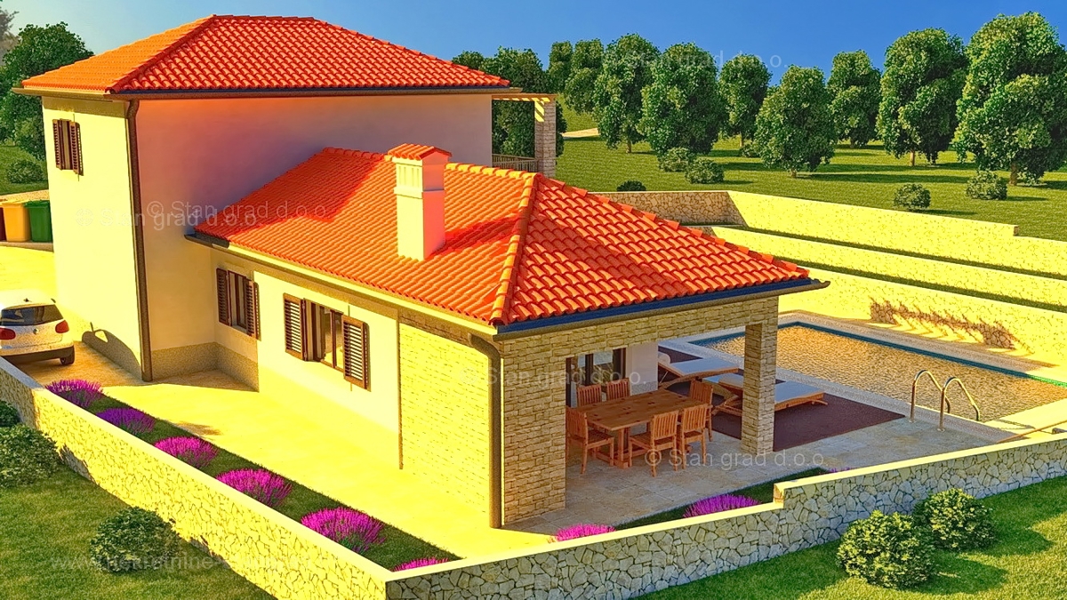 Dobrinj, okolica, samostojna hiša z vrtom in bazenom!