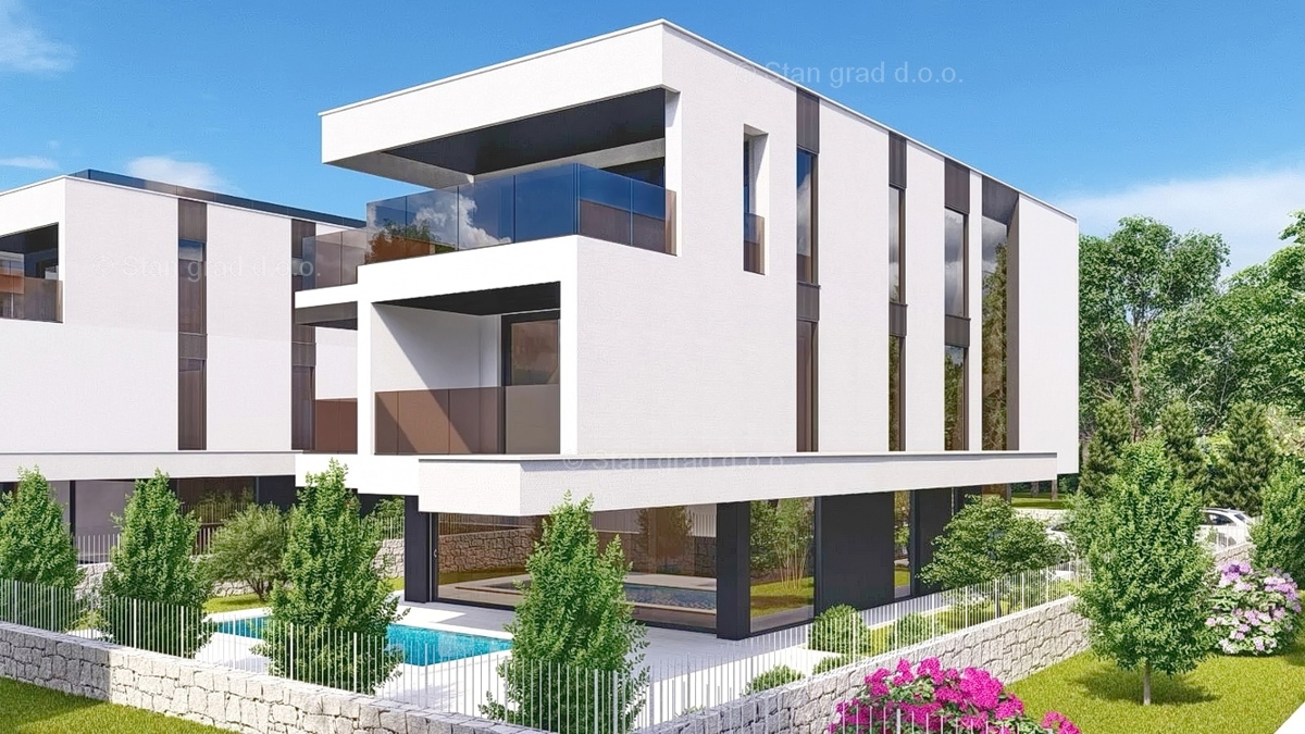 Njivice, gradbišče na dvignjeni lokaciji s projektom!