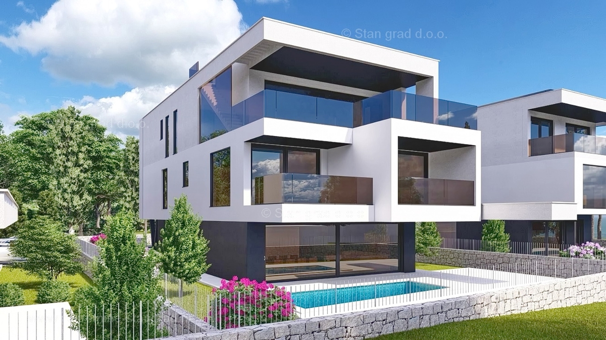 Njivice, gradbišče na dvignjeni lokaciji s projektom!