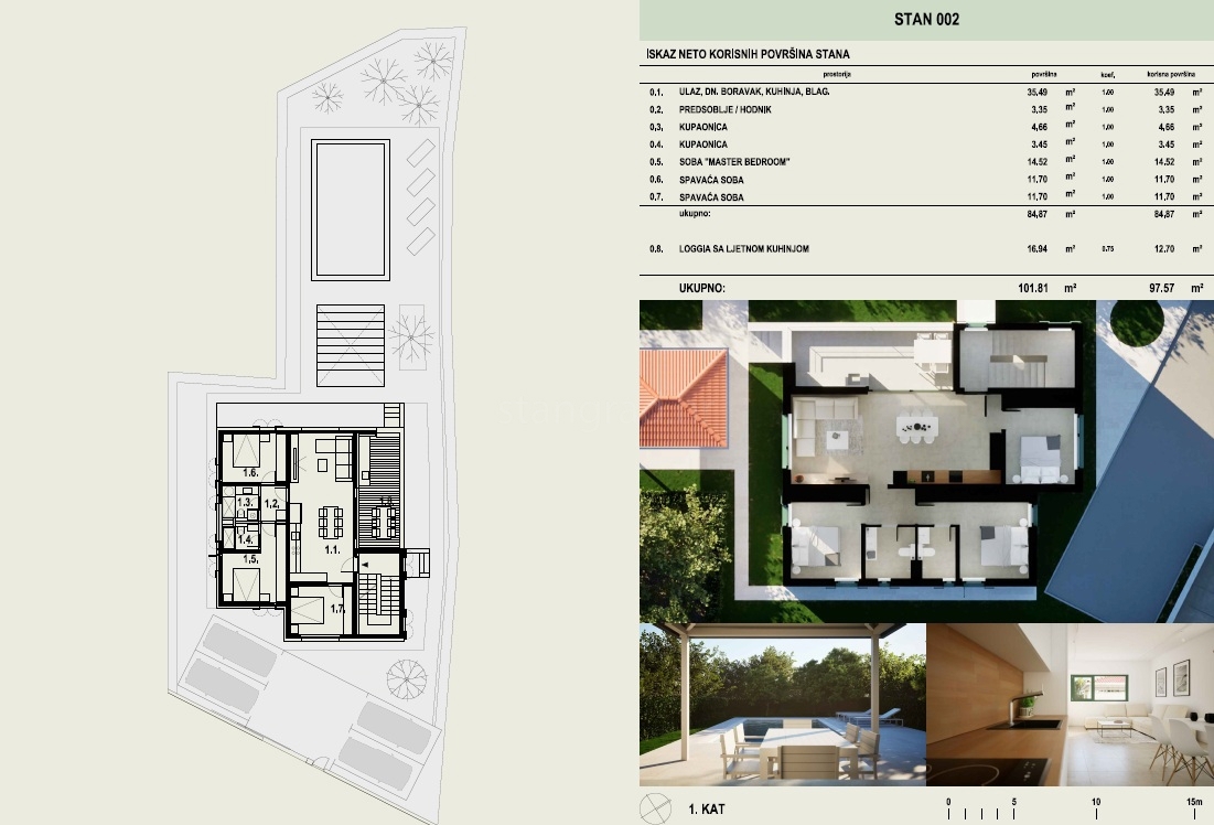 Šilo, nov sodoben apartma v 1. nadstropju le 100 m od morja! 