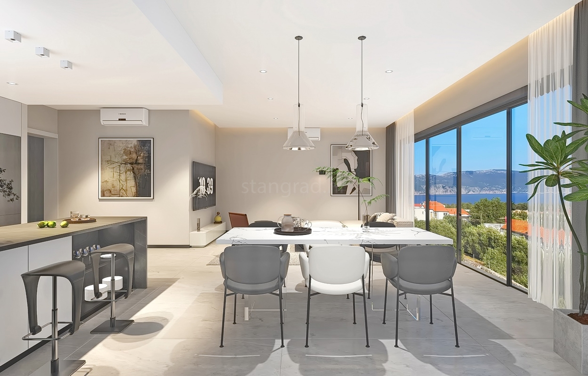 Krk, okolica, nova luksuzna vila s čudovitim razgledom!