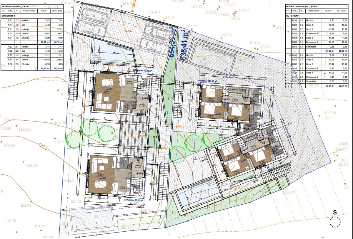 Krk, okolica, novogradnja, moderna hiša z bazenom in razgledom