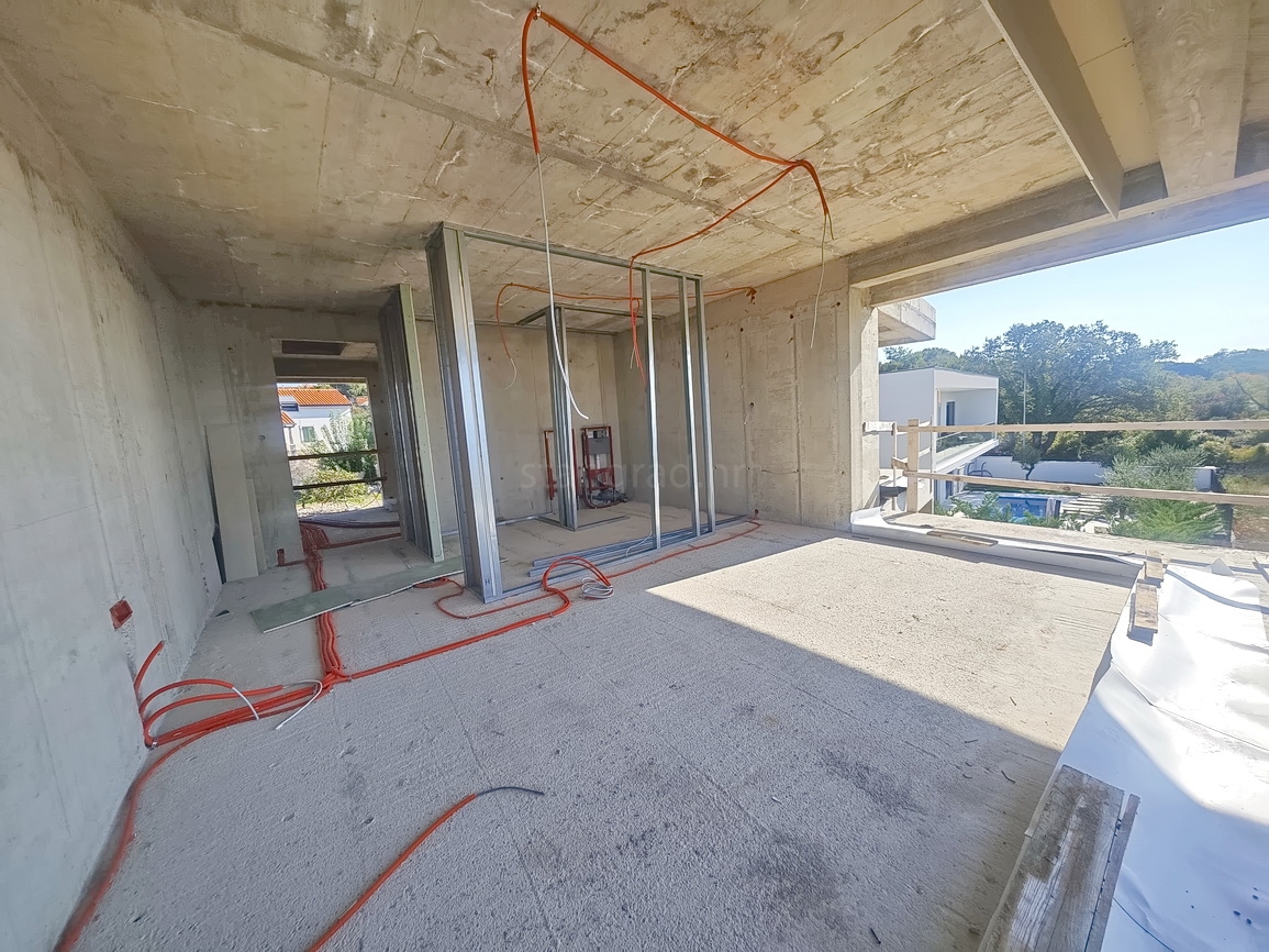 Okolica Krka, moderna hiša z odprtim pogledom na morje!