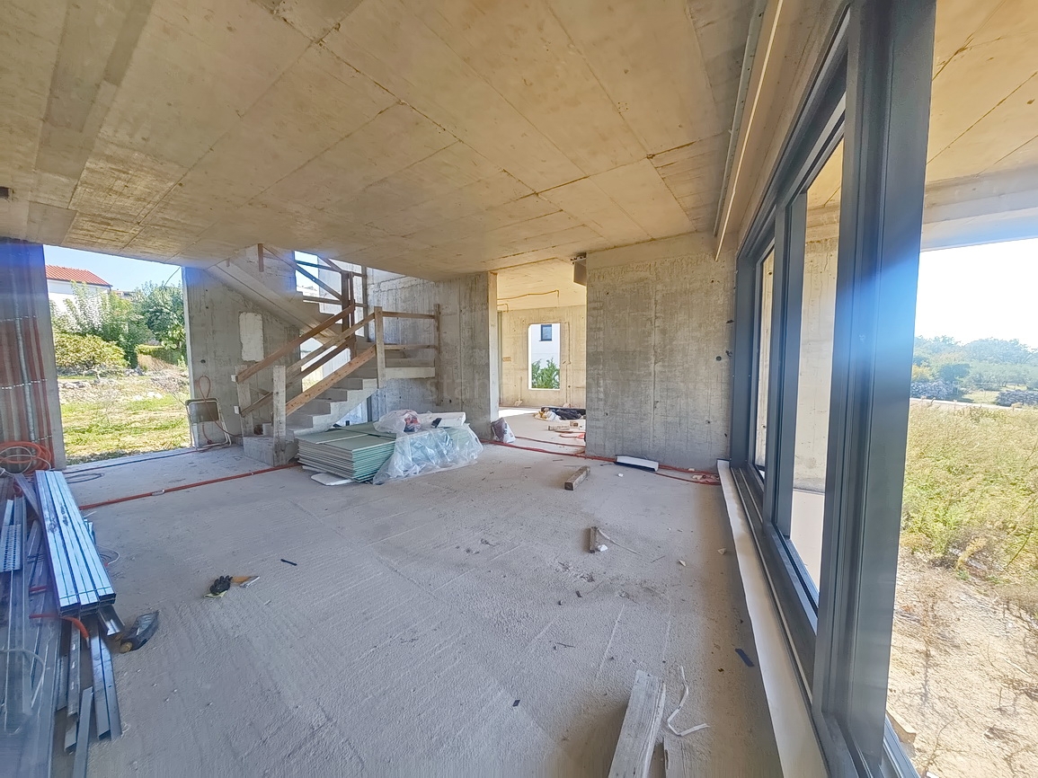 Okolica Krka, moderna hiša z odprtim pogledom na morje!