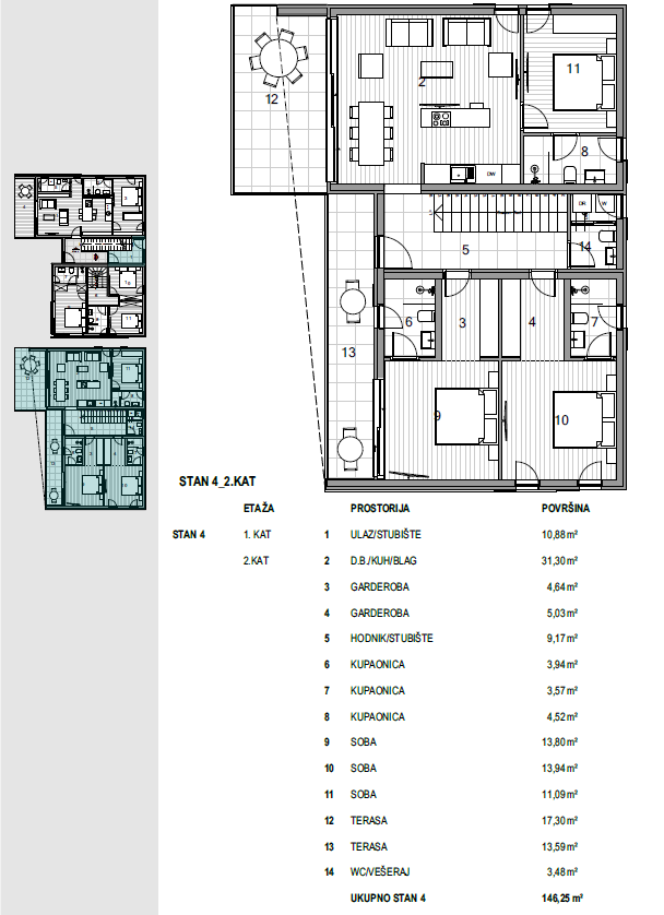 Otok Krk, mesto Krk, lep penthouse v novogradnji, 600 m od morja, prodamo!