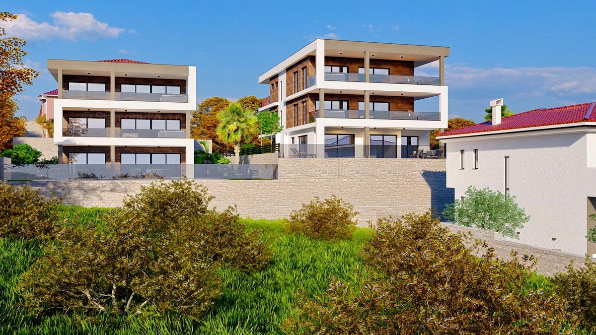 Otok Krk, Vrbnik, luksuzen apartma v 1. nadstropju z odprtim pogledom na morje!