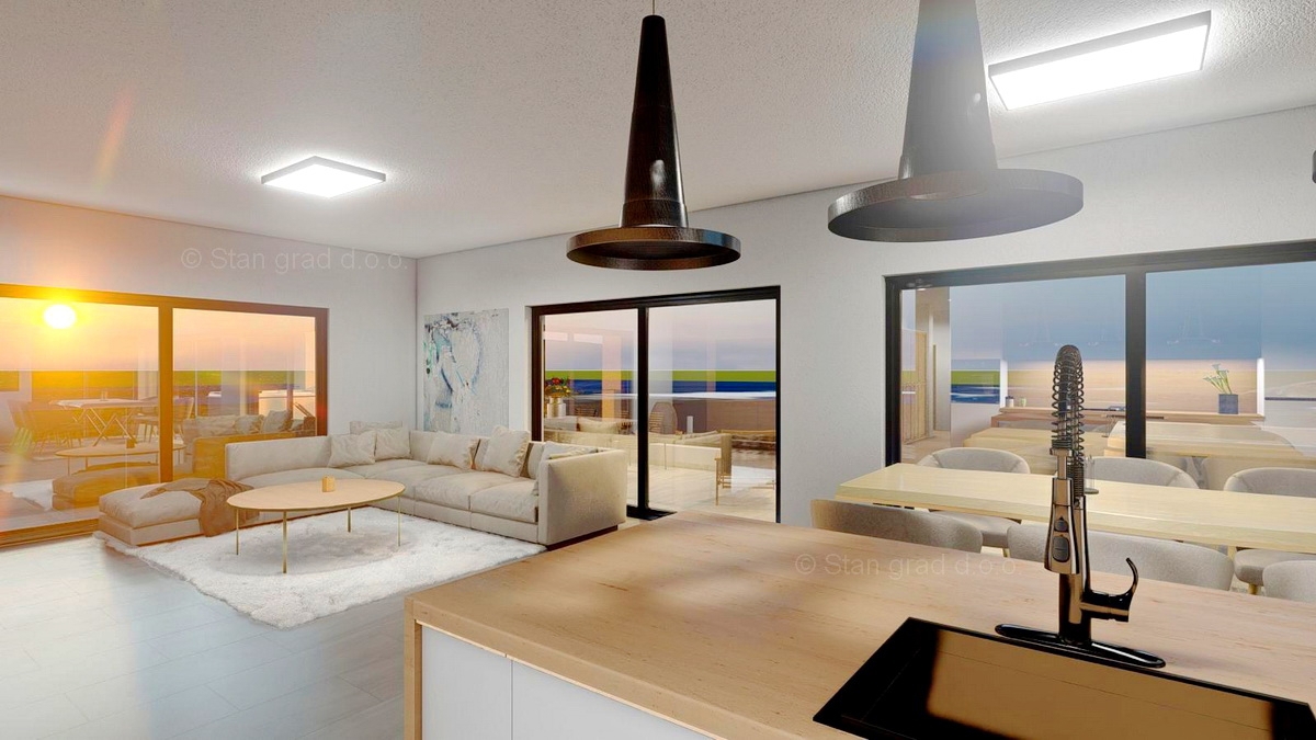 Otok Krk, Vrbnik, luksuzen apartma v 1. nadstropju z odprtim pogledom na morje!
