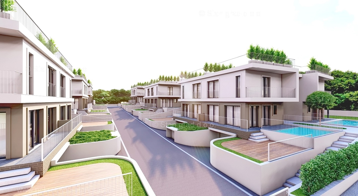 Crikvenica, nov dvoetažni apartma s strešno teraso in bazenom!