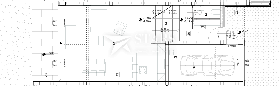 Kastav, Rubeši, vrstna hiša z garažo in pogledom na morje