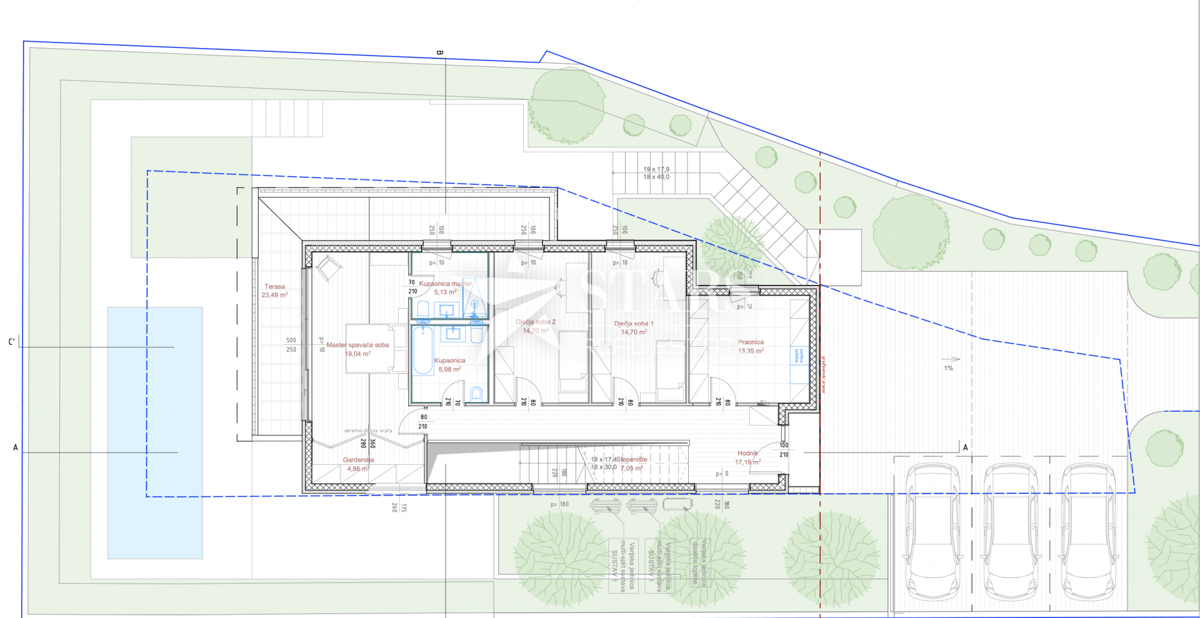 Zemljišče Plešići, Kostrena, 824m2