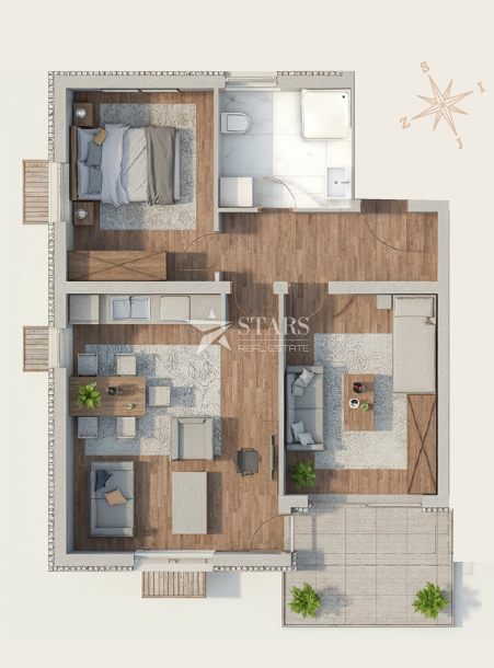 Viškovo – Saršoni, 2 sobi + dnevna soba, Novogradnja