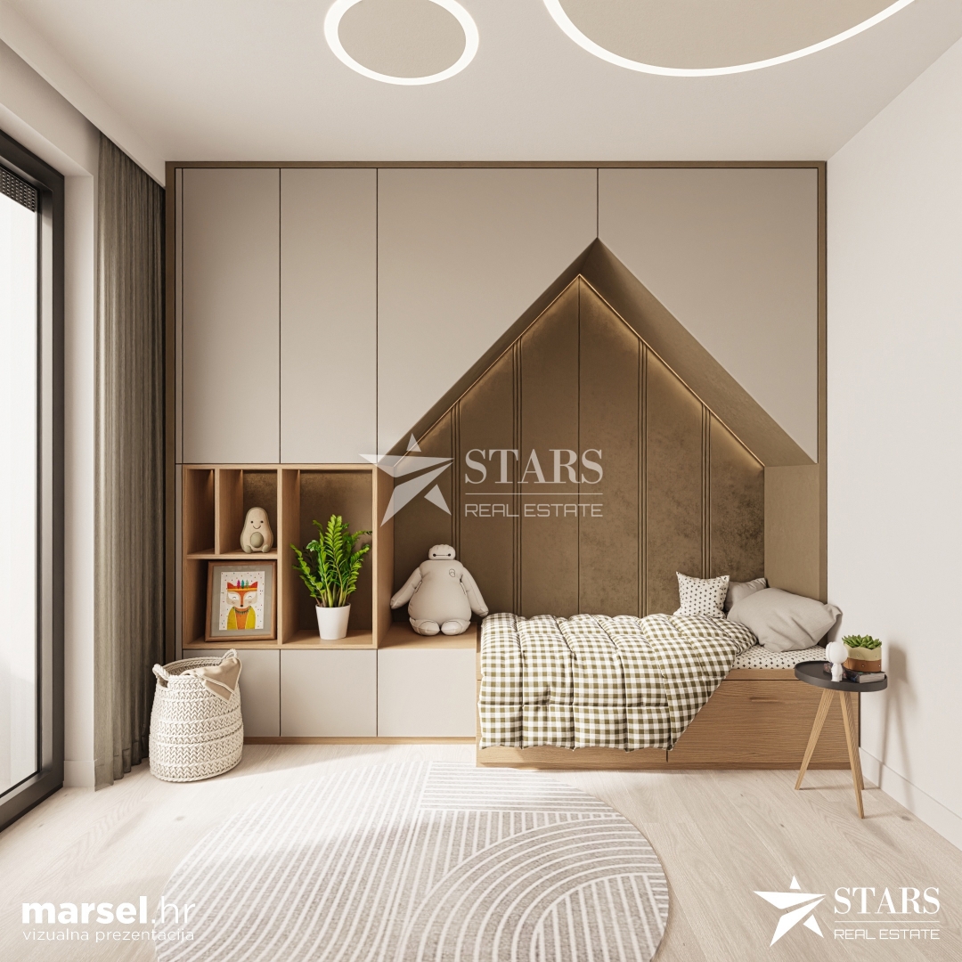 ekskluzivno, trisobno stanovanje z dnevno sobo, pritličje