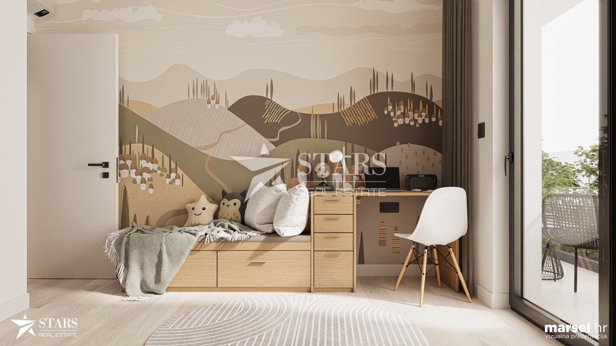 ekskluzivno, trisobno stanovanje z dnevno sobo, pritličje