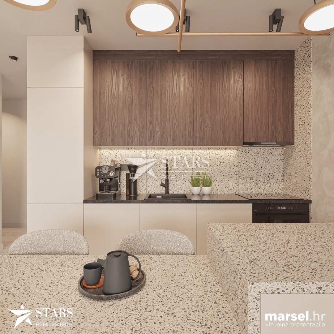 ekskluzivno, trisobno stanovanje z dnevno sobo, pritličje