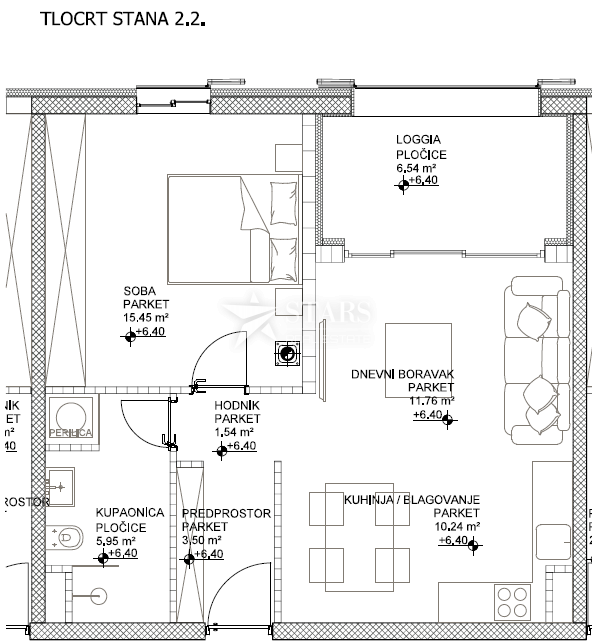 OTOK CRES, GRAD CRES – 1 spalnica + DB,Drugo nadstropje , vrhunska novogradnja v strogem centru, 50 m od morja