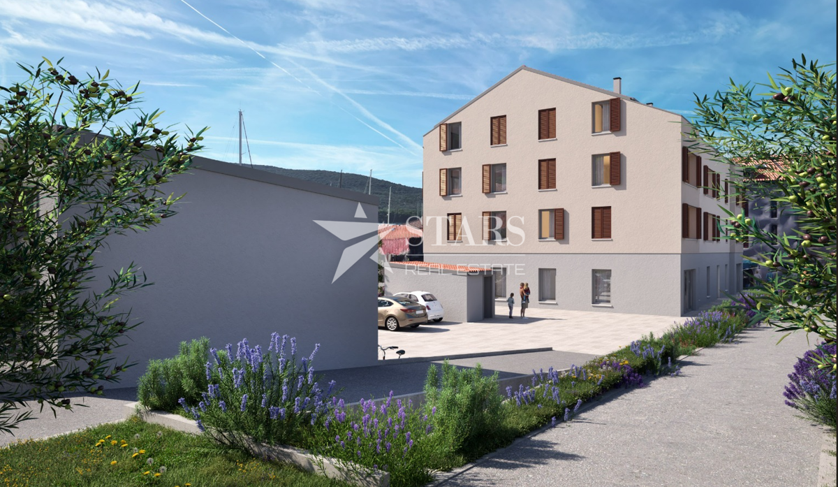 OTOK CRES, GRAD CRES – 1 spalnica + DB,Drugo nadstropje , vrhunska novogradnja v strogem centru, 50 m od morja