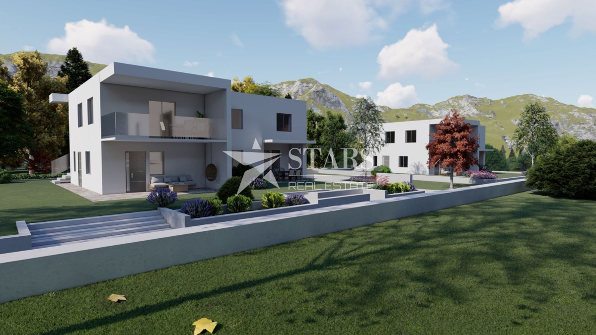 Kastav, Žegoti – Novogradnja 2-sobno stanovanje z dnevno sobo, Garaža, Vrt