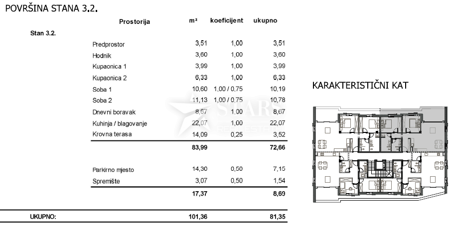 OTOK CRES, GRAD CRES – 2 spalnice + dnevna soba, tretje nadstropje, rhunska novogradnja v strogem centru, 50 m od morja