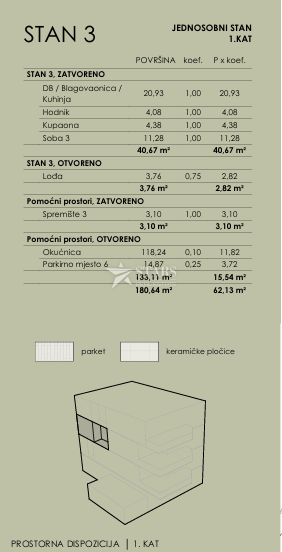 Rijeka, Bivio, 1-sobno stanovanje z dnevno sobo v ekskluzivni novogradnji z vrtom