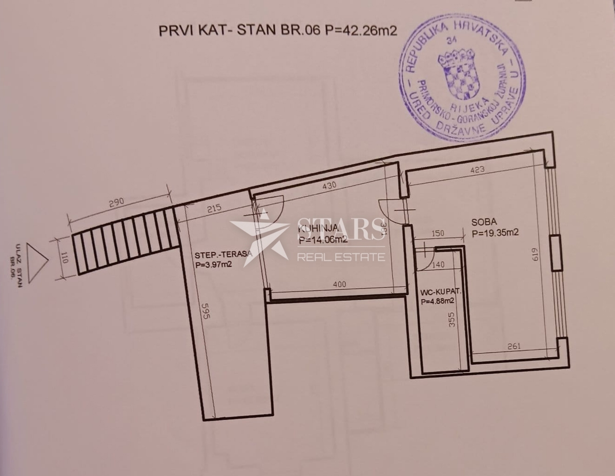 Stanovanje Trsat, Rijeka, 42,26m2
