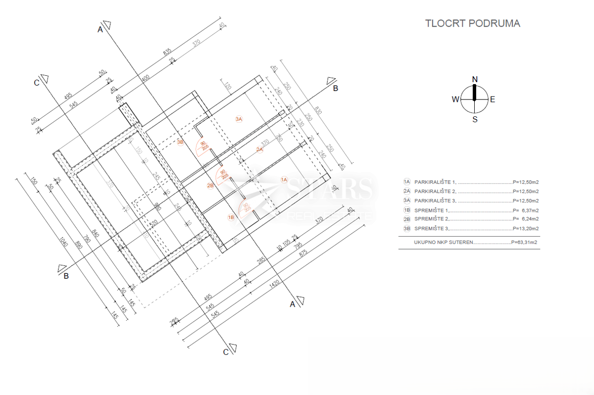 Kastav, Žegoti – Novogradnja 2-sobno stanovanje z dnevno sobo, Garaža, Vrt