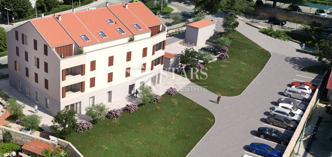 OTOK CRES, GRAD CRES – 2 spalnice + dnevna soba, Prvo nadstropje, rhunska novogradnja v strogem centru, 50 m od morja