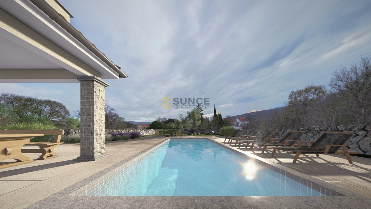 Otok Krk, Garica zemljišče z gradbenim dovoljenjem za samostojno hišo!