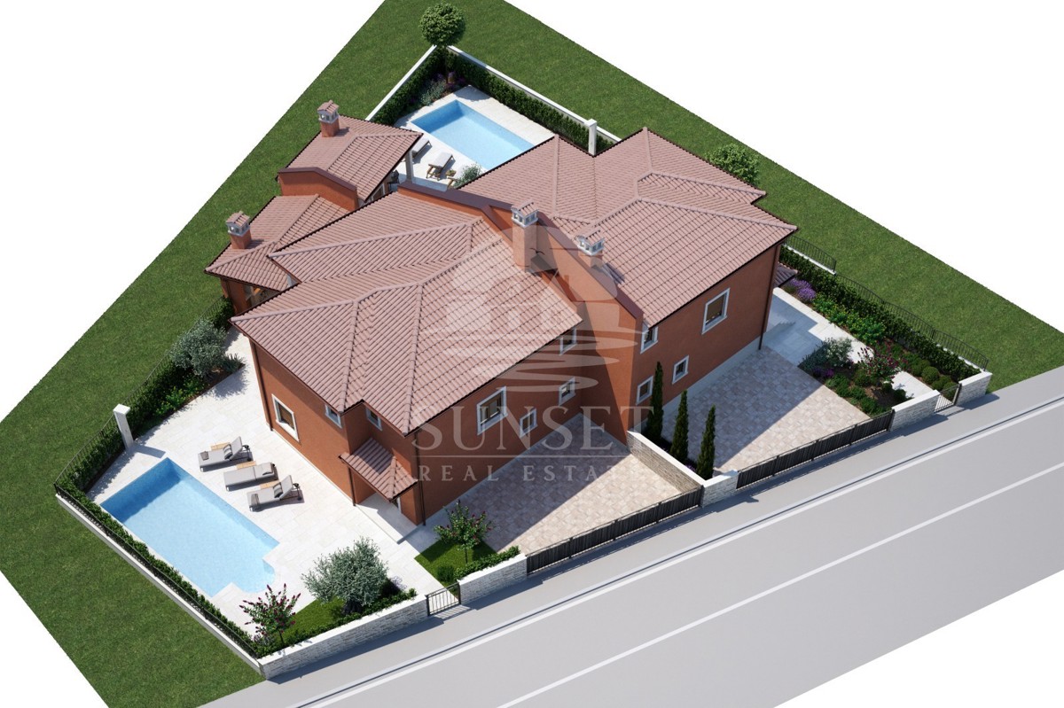 MODERNA DVOJNA HIŠA VRHUNSKE KAKOVOSTI V OKOLICI MOMJANA