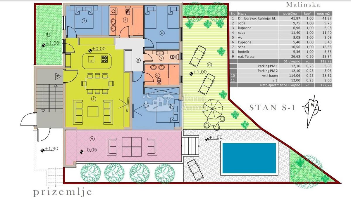 Apartma Malinska, Malinska-Dubašnica, 113,72m2